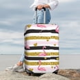 thumbnail image 4 of Wukai Gold Glittering Hearts and Flamingos Elastic Luggage Cover: Personalized Protection for Your Suitcase - Fits 19~29-inch, Washable & Durable Travel Companion-Medium, 4 of 8