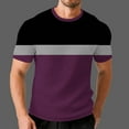 thumbnail image 6 of Waffle Knit Tops for Men Big and Tall Workout T-Shirt Casual Short Sleeve Color Blocked Stretchy Gym Shirts, 6 of 6