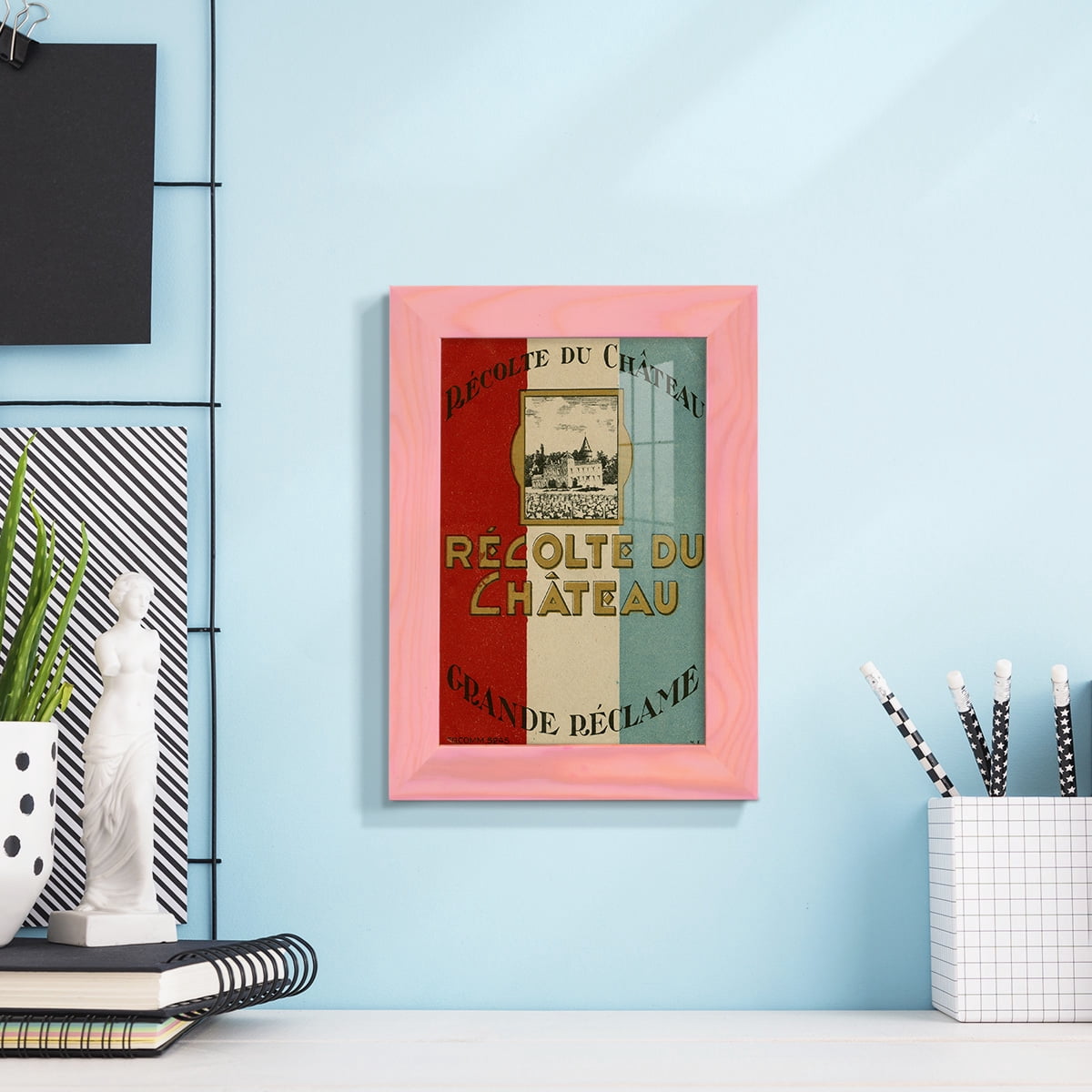 Recolte Du Chateau -Framed Print w/glass-Sunset Pink