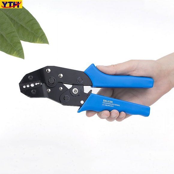 KUAIQU Crimping Pliers Clamp Cap/Coaxial Cable Terminal Kit Carbon Steel Multi-Purpose Ratchet Plug Terminal Connector 28-18AWG