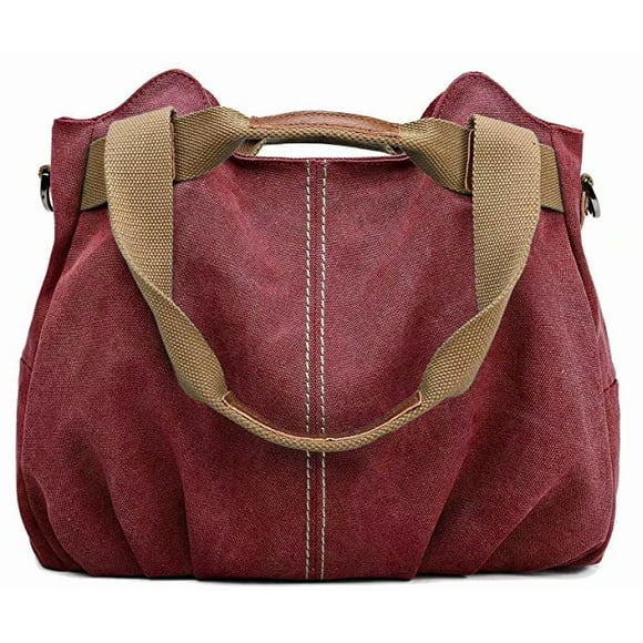 Women's Ladies Casual Vintage Hobo Canvas Daily Purse Top Handle Shoulder Tote Shopper Handbag