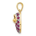 thumbnail image 2 of Finest Gold 14K & Rhodium Rhodolite Baby Shoe Charm, 2 of 3