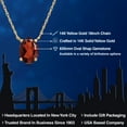 thumbnail image 2 of Gem Stone King 14K Yellow Gold Red Garnet Pendant Necklace for Women | 1.50 Cttw | Gemstone January Birthstone | Oval 8X6MM | With 18 inch Chain, 2 of 6