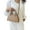 Khaki, variant on Fashion Bat Shape Shoulder Bag Simple Leathers Commuters Tote Bag Handbag