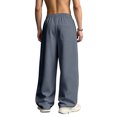 thumbnail image 4 of GrmtClth Mens indoor home lounge pants natural soft drape design oversized wide leg casual trousers relaxed comfortable all day wearing Dark Gray XL, 4 of 7
