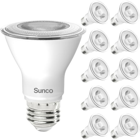 Sunco 10 Pack PAR20 LED Bulbs, Flood Light Bulb Outdoor, 470 LM, 7W (50W Equivalent), 2700K Soft White, E26 Medium Base, Dimmable, Track Lighting for Indoor/Outdoor Use, Wet Rated UL