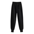 thumbnail image 4 of safuny Clearance Women's Thicken Jogger Cuff Pants Solid High Elastic Waist Clothing Running Gym Sports Retro Summer Comfy Trousers Fashion Black XL, 4 of 8