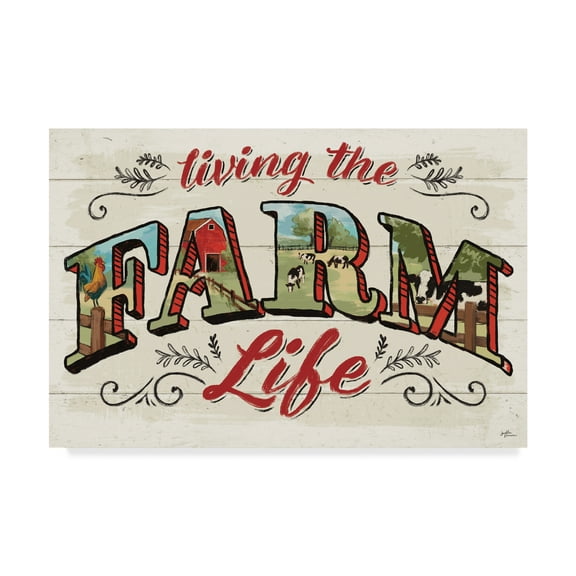 Trademark Fine Art 'Farm Life IV on Wood' Canvas Art by Janelle Penner