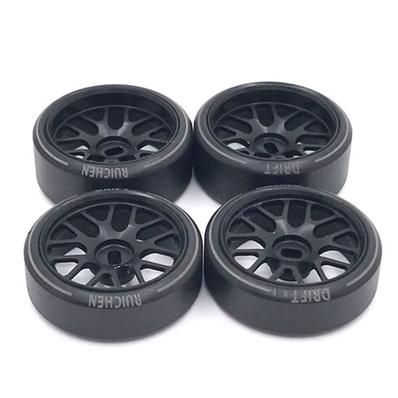 2 x RC Car Front Drift Tire 2 x RC Car Rear Drift Tire-Black