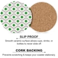 thumbnail image 6 of GZHJMY 2Pcs Round Green Clover with Four Leaves Ceramic Coasters with Cork-Backed for Coffee Drink, Cup Mat Absorbent Stone Coasters, 6 of 6
