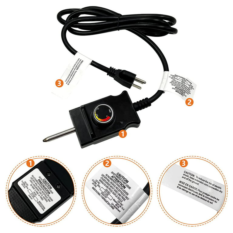 Electric Smoker BBQ Grill Heating Element Adjustable Thermostat Cord  Controller for sale online