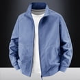 thumbnail image 2 of Danhjin Men's Fall Jackets Lapel Full Zipper Long Sleeve Stand Collar Winter Outerwear Solid Color Comfy Fashion Coats, 2 of 10