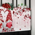 thumbnail image 3 of Valentines Day Curtain Valances for Windows, Pink Gnomes Window Valances Red Love Heart Window Treatment Rod Pocket Seasonal Holiday Valance Curtains for Kitchen/Bedroom/Bathroom 54x18 inch, 1 Panel, 3 of 6