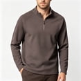 thumbnail image 2 of Mens Fashion Sweatshirt Quarter Zip Long Sleeve Solid Color Stand Collar Casual Golf Pullover Sweatshirts, 2 of 5