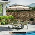 thumbnail image 2 of Demifill 10 Feet Solar Patio Umbrella with 32 LED Lights 3-Tier Vented Top for Patio, Garden, Backyard, Outdoor Shade, Beige, 2 of 13
