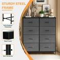 thumbnail image 4 of Simenmax 8 Drawer Dresser for Bedroom Fabric Dresser Chest of Closets Storage Units Organizer Tower Wooden Top Shelf for Bedroom, Hallway, Entryway, Closet,Gray, 4 of 7