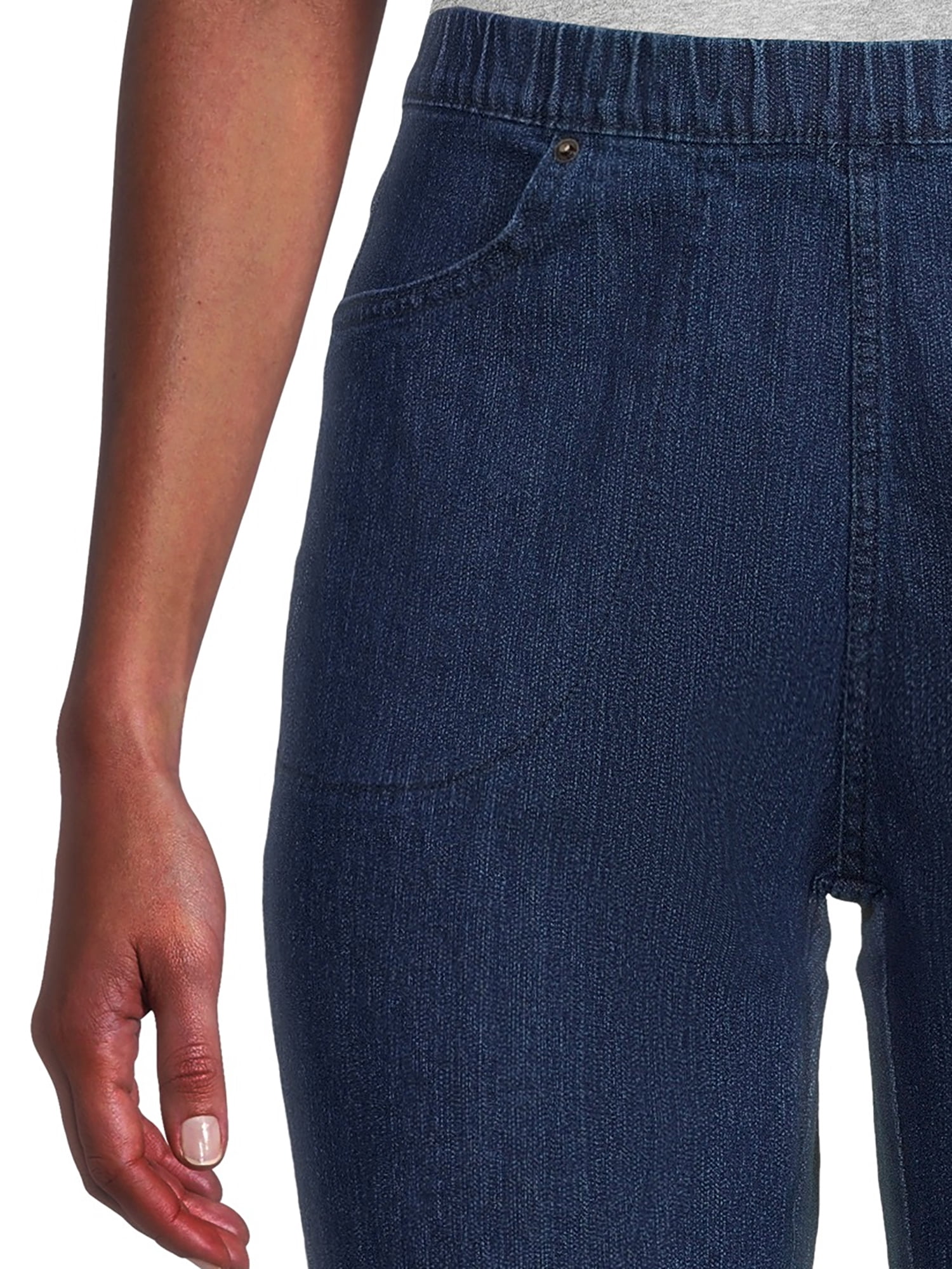 RealSize Women's 4 Pocket Stretch Pull On Bootcut Jeans, Sizes S-XXL, Available in Petite