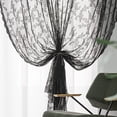 thumbnail image 3 of Black Lace Curtains 84 Inches Long - Vintage Floral Black Sheer Curtains 1 Panel, Gothic Sheer Lace Curtains for Living Room, Rod Pocket Black Sheer Window Curtain Panels, 52 x 84 Inch, Black, 3 of 9