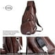 thumbnail image 2 of Mochila bandolera de piel para hombre con puerto USB, 2 of 9