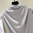 thumbnail image 4 of ZOHIUM Women Turtleneck Sleeveless Cotton Solid Casual Loose Tunic Top Tee Shirt Tank (Gray,M), 4 of 5