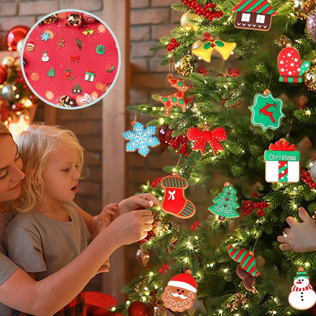 Ganfancp Pvc Navidad Familia Sala de Estar Colgante Decorativo Árbol de Navidad Colgante Navidad Adornos Set de 14 Piezas Ofertas de La Semana 14X Charms