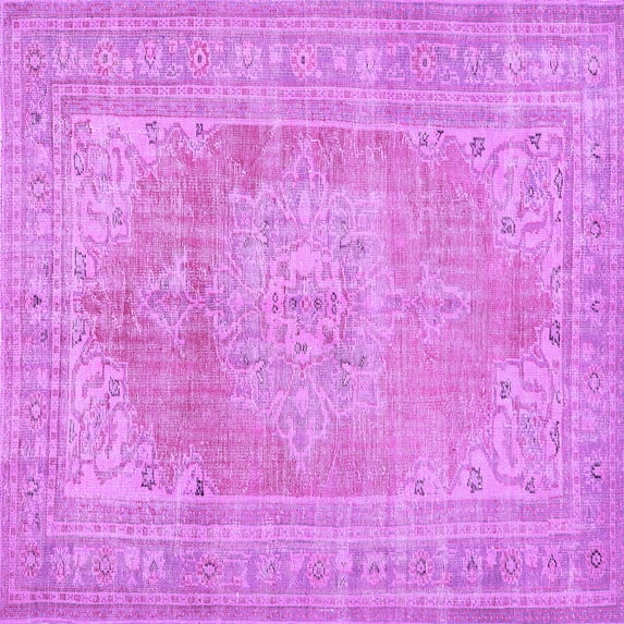 Ahgly Company Indoor Square Persian Purple Traditional Area Rugs, 8' Square