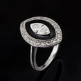 thumbnail image 4 of 0.35 CTW Natural Diamond Polki Cocktail Ring 925 Sterling Silver with Black Enamel Women Valentines Day Gifts Jewelry, 4 of 5