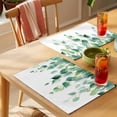 thumbnail image 4 of Green Eucalyptus Leaf Placemats Set&nbsp;of&nbsp;6 Watercolor Green Leaves Summer Botanical Heat Insulation Washable Place Mats, Non-Slip Table Mats for Dining Table Party Kitchen Decor,13x19 Inch, 4 of 9