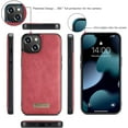 thumbnail image 2 of for iPhone 13 Wallet Case,Multifunction Zipper Purse Wallet Case [Card Slots][Cash Pocket][Kickstand] Detachable Magnetic Back Phone Cover for iPhone 13 6.1 inch (Red), 2 of 9