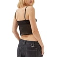 thumbnail image 4 of Coduop Women Sheer Camisole Tops Lace Spaghetti Strap Crop Top Sleeveless V Neck Cami Tank Vests, 4 of 5