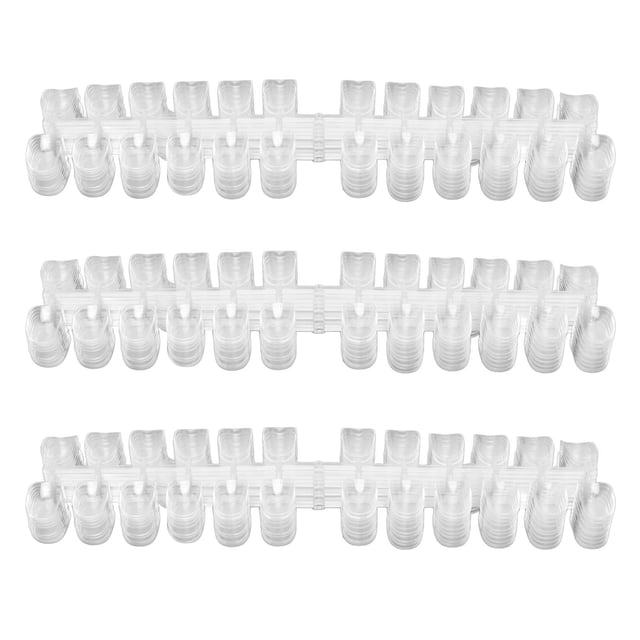 Paquete de 3 tarjetas de colores de esmalte de uñas transparentes, puntas cortas, cuadradas y redondas, accesorios para manicura DIY