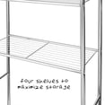 thumbnail image 4 of Estantería Honey-Can-Do de 4 niveles, cromada, 24,02 x 11,02 x 67,72 cm, que ahorra espacio, 4 of 5