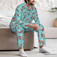 thumbnail image 7 of Sikiie Sea Otters Family In Blue Water Mens Pajama Set, Soft Warm Long Sleeve Sleepwear, Cozy Button-Down Pjs for Men-Medium, 7 of 7