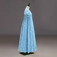 thumbnail image 4 of Women's Regency Dresses Puff Sleeve Square Neck Color Block Printed Flowy Smocked Maxi Dress, 4 of 7