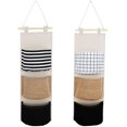 thumbnail image 1 of 2 Pieces Cotton Linen Storage Bags, Wall Storage Bags, with 3 Pockets, for Blind Remote Control, Glasses, Jewelry, Socks, Charger, Keys, 1 of 5