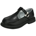 thumbnail image 6 of Gvdentm Toddler Boys Girls Classic Dress Shoes Little Kid PU Leather Comfort Rubble Sole Oxford School Uniform Wedding Flats(Black,4), 6 of 6
