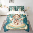 thumbnail image 2 of Homewish Chic Cartoon Princess 7 Pieces Bedding Comforter Set,Merry Christmas Full Bedding Set,Red Bowtie Bowknot Fitted Sheet Flat Sheet For Girls Kids,Ultra Soft Home Decor Reversible, 2 of 8