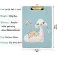 thumbnail image 3 of FMSHPON Beautiful Llama Flowers Bird Clipboard Hardboard Wood Nursing Clip Board and Pull for Standard A4 Letter 13x9 inches, 3 of 5