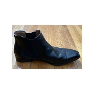 MADDEN Mens Black Cushioned Round Square Toe Block Heel Chelsea 11 M STEVE MADDEN Mens Black Goring Heritage Round Toe Slip On  main image 2