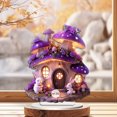thumbnail image 6 of Easter Mushroom House under $5! Kadlawus Easter House Acrylic Decoration, Purple Mushroom House Desktop Ornament, Easter Room Decor, Study Bedroom Living Room Decor, Acrylic Figurine, 6 of 8