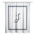 thumbnail image 2 of Creative Products Navy Blue and White Letter J Monogrammed 71x74 Shower Curtain, 2 of 7