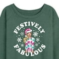 thumbnail image 3 of Barbie - Holidays & Christmas - Festively Fabulous - Women's Lightweight French Terry Long Sleeve Shirt, 3 of 5