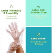 1000Pcs Disposable Transparent Barbecue Gloves Work for Food Service Gloves,Cooking, Cleaning, Hair Coloring, Painting, BBQ, Food Handling