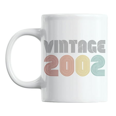 

Vintage 2002 Year of Birth or Birthday White Ceramic Coffee & Tea Mug (11oz)