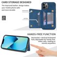thumbnail image 6 of Feishell for Apple iPhone 12 Pro Max Back Flip Case with Credit Card Slots,Shockproof Durable PU Leather Magnetic Button Adjustable Kickstand Wallet Phone Case for Women Men,Blue, 6 of 6