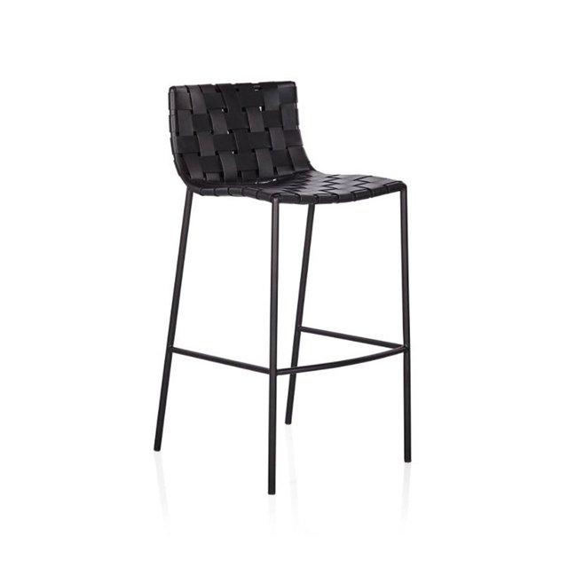Soho Mi-Siècle Modern Cuir Tissage Tabouret de Bar (26 Pouces / 30 Pouces)
