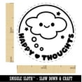 thumbnail image 2 of Happy Thoughts Dream Bubble Self-Inking Rubber Stamp Ink Stamper - Brown Ink - Medium 1 Inch, 2 of 7