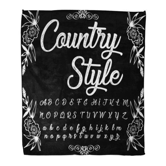 SIDONKU Flannel Throw Blanket ABC Letters Numbers and Symbols Handcrafted Script Alphabet Soft for Bed Sofa and Couch 50x60 Inches