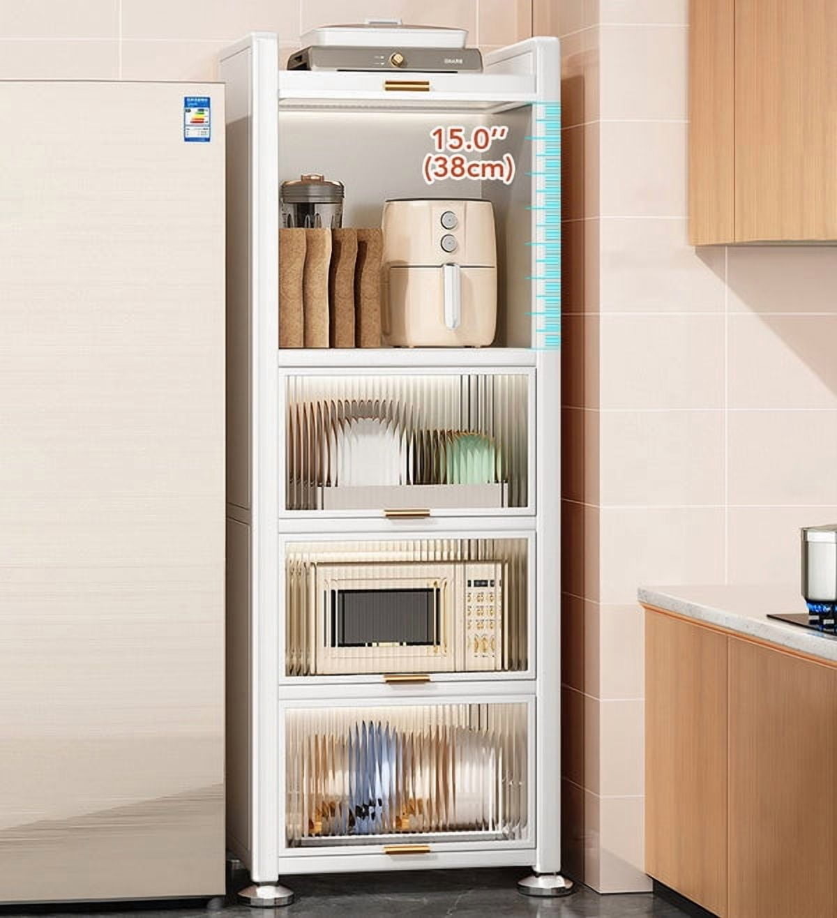 Joybos 5 Tiers Narrow Multifunction Dustproof Metal Kitchen Storage Cabinet