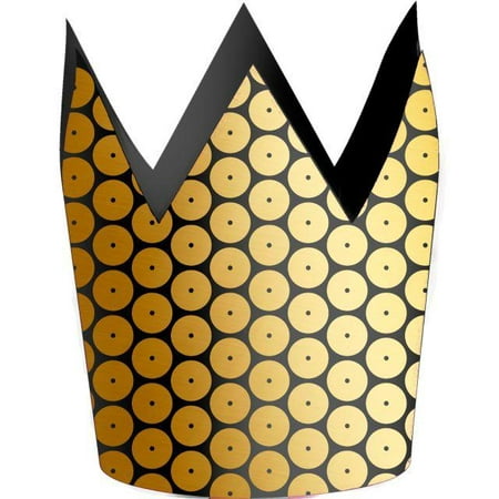 Creative Converting Gold Sequin Crowns, 8 ct